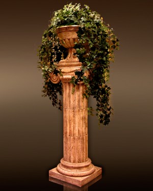 Колонна керамическая на 3 сегмента, с ионической фронтальной капителью капителью и базой