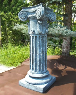 Колонна керамическая на 2 сегмента c переходником, с ионической всесторонней капителью и базой