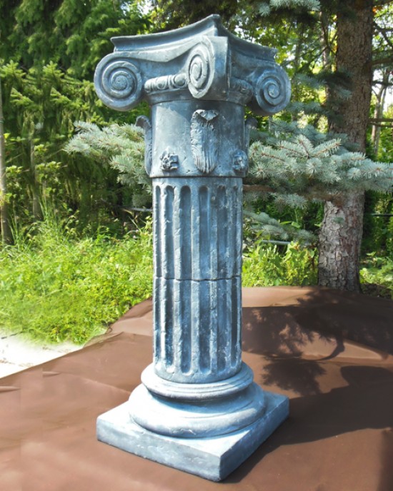 Колонна керамическая на 2 сегмента c переходником, с ионической всесторонней капителью и базой