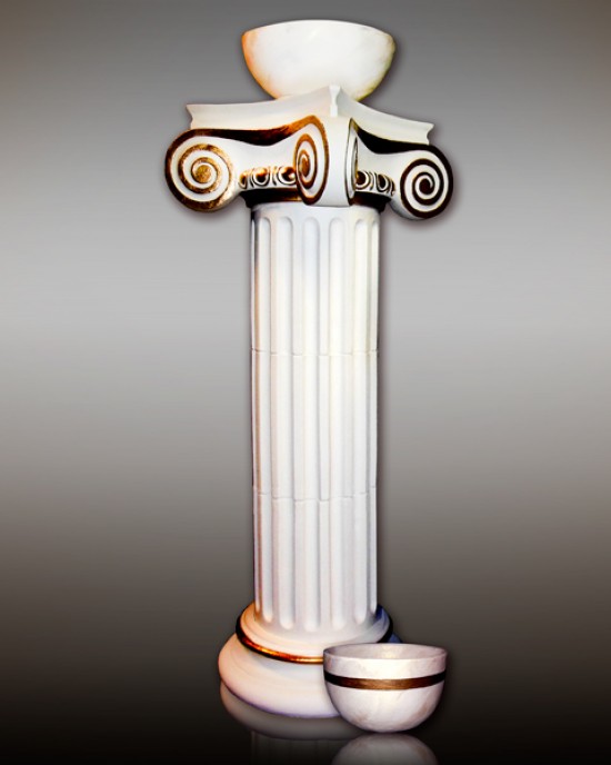 Колонна керамическая на 3 сегмента, с ионической всесторонней капителью и базой