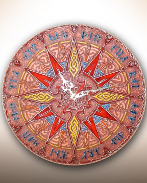 Керамічний годинник "Руни"