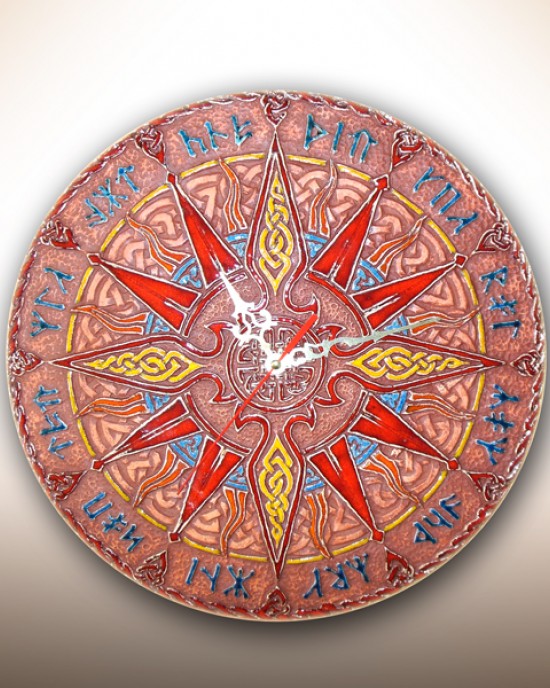 Керамічний годинник "Руни"